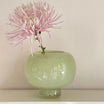 Green Round Glass Flower Vase | Boho Home Decor UK