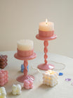 Roman Column Glass Candle Holder | Vintage Boho Decor UK