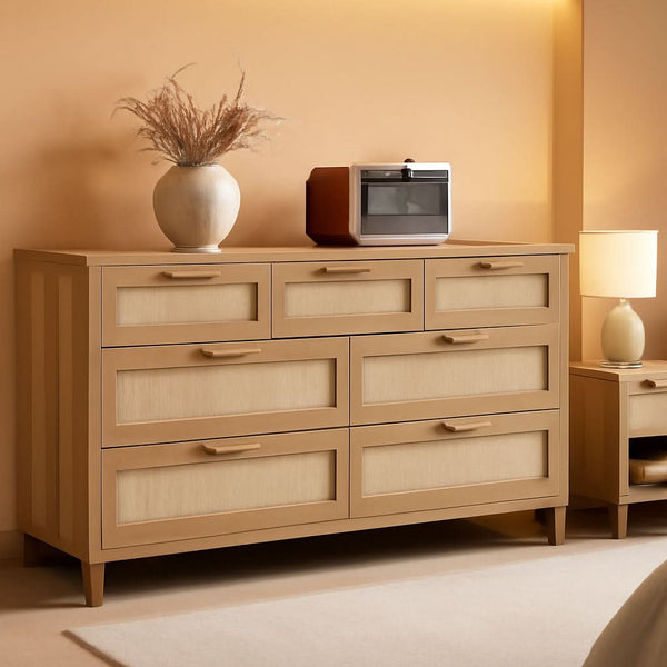 FiftySevenInch Boho Dresser Reclaimed CaramelOak Finish-0