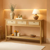 Rattan Console Table with USB Charging Port | Boho Hallway UK