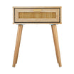 Wooden Rattan Bedside Table with Storage | Boho Bedroom Furniture UK