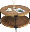 Round Boho Wood Coffee Table 29